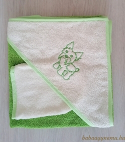 Világos Zöld-fehér -  yorkie hímzéssel termék főképe