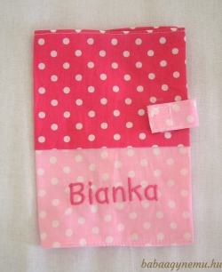 Rózsaszín alapon fehér pöttyös - EÜ. kis könyv borító termék főképe