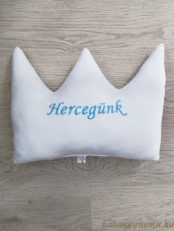 Fehér plüss- Korona párna termék főképe