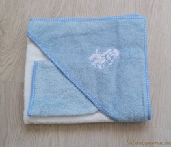 Fehér-kék - kutya hímzéssel termék főképe