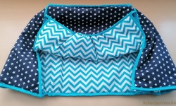 Kék chevron - Bevásárlókocsi beülő képe